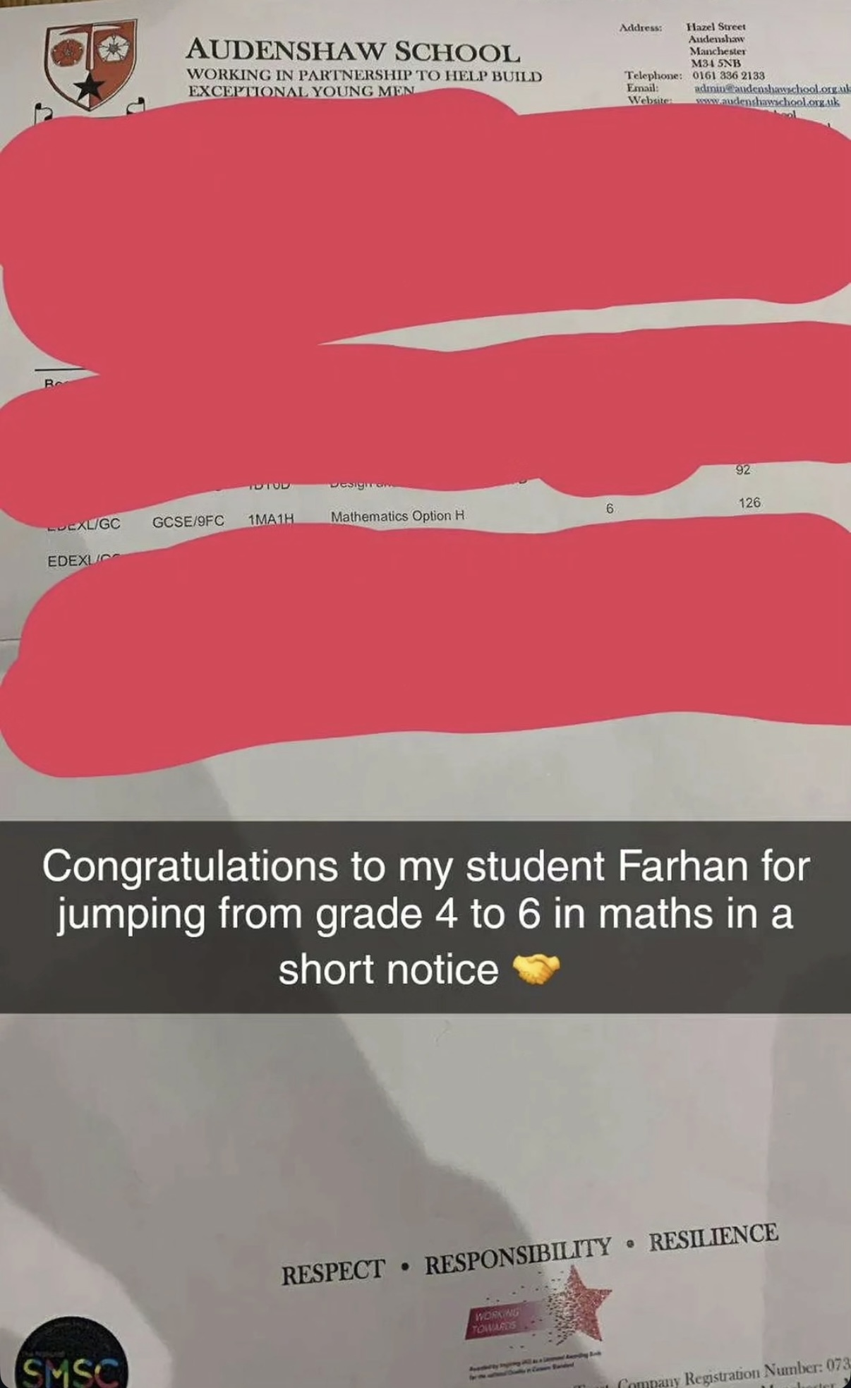 Farhan — from Grade 4 to Grade 6 in Maths on short notice